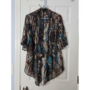 New Directions Womans Short Sleeve Cardigan Cover-up Size Medium.